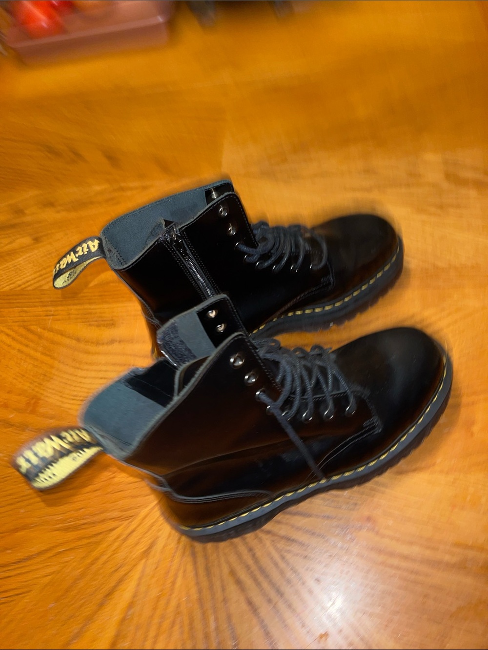 Dr Martens Airwair Jadon Black Leather Lace-Up Combat Boots - Men